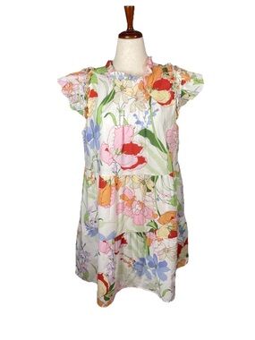 Sugarlips Juliet Floral Garden Lauren Shift Mini Dress Tiered Ruffle Size XL